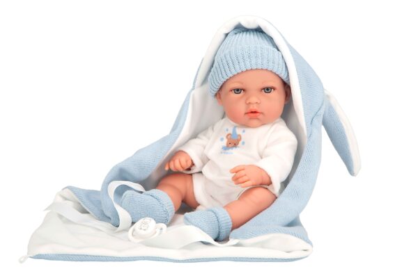 60868 ELEGANCE 30 CM NATAL AZUL C/SACO DE DORMIR (Cuerpo Vinyl, sexo niño) - Imagen 2