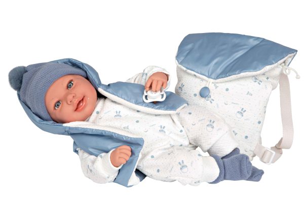 65377 ELEGANCE 45 CM ADI AZUL C/MOCHILA (MUÑECO DE PESO)
