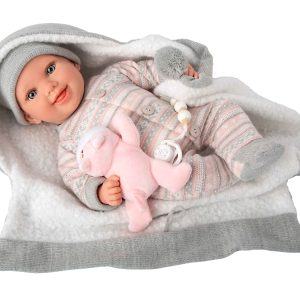 98184 REBORN ARIAS 40 CM NADIA ROSA C/MANTA C/PELUCHE