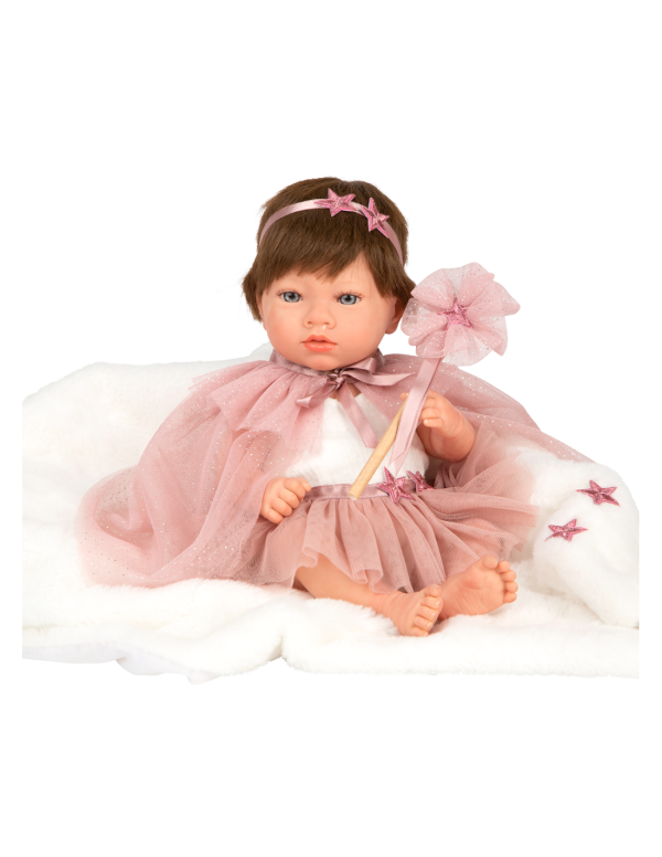 98194 REBORN ARIAS 38 CM PRINCESS ROSA C/MANTA (Cuerpo Vinyl, sexo niña) - Imagen 3