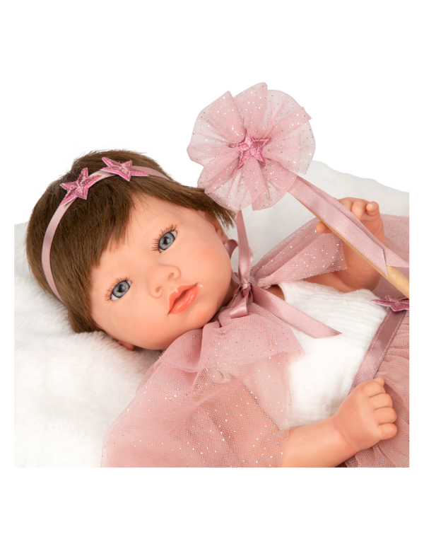 98194 REBORN ARIAS 38 CM PRINCESS ROSA C/MANTA (Cuerpo Vinyl, sexo niña) - Imagen 4