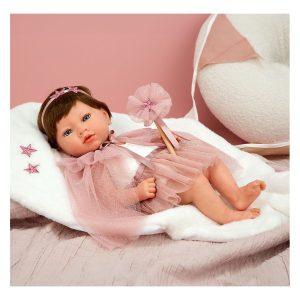98194 REBORN ARIAS 38 CM PRINCESS ROSA C/MANTA (Cuerpo Vinyl, sexo niña)