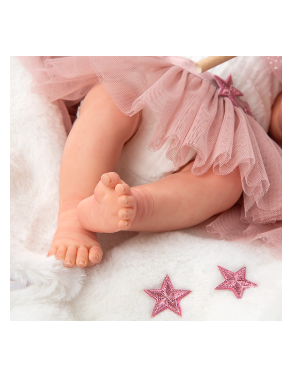 98194 REBORN ARIAS 38 CM PRINCESS ROSA C/MANTA (Cuerpo Vinyl, sexo niña) - Imagen 5