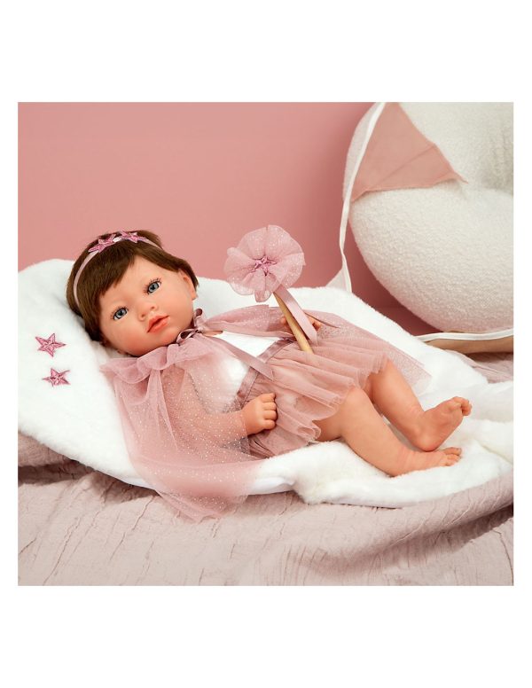 98194 REBORN ARIAS 38 CM PRINCESS ROSA C/MANTA (Cuerpo Vinyl, sexo niña)