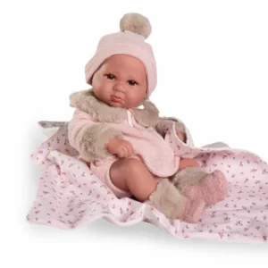 50422 Recién Nacida Luca con Mantita Flores 42cm