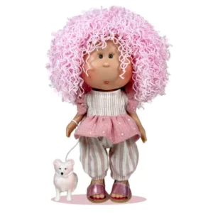 3449-3549 MUÑECA MIA PINK WOOL PET 30CM
