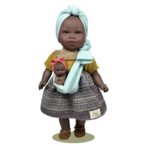 6270 MARÍA CON BEBÉ BROWN 45CM