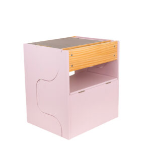 21594 ESCRITORIO CON PIZARRA+BANCO/BAUL NATURE Escritotio: 50x36x55 cm / Taburete: 50x29x55 cm / Cerrado: 50x41x55 cm