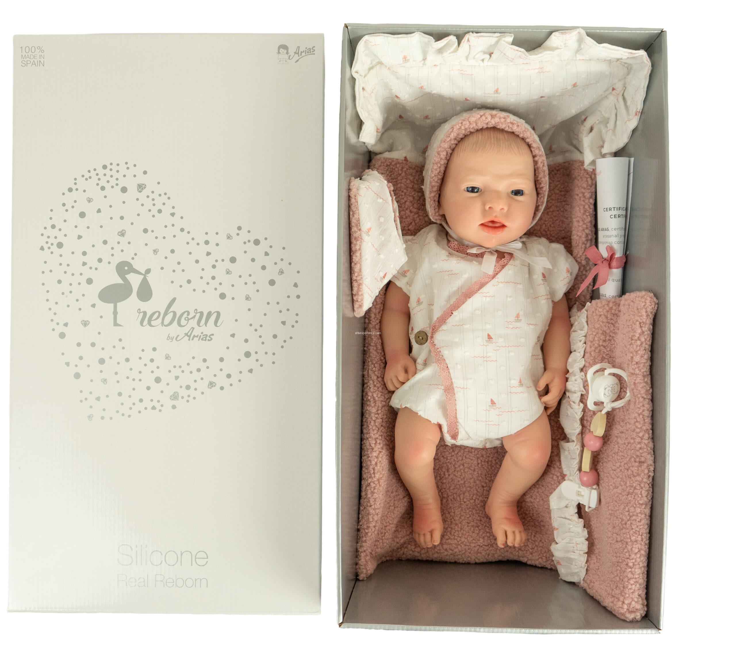 98204 REAL REBORN ARIAS AITANA 40 CM C/CAMBIADOR Y PAÑUELO BABERO // Spanish Design (Cuerpo Silicona, sexo niña) - Imagen 4