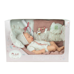 98204 REAL REBORN ARIAS AITANA 40 CM C/CAMBIADOR Y PAÑUELO BABERO // Spanish Design  (Cuerpo Silicona, sexo niña)