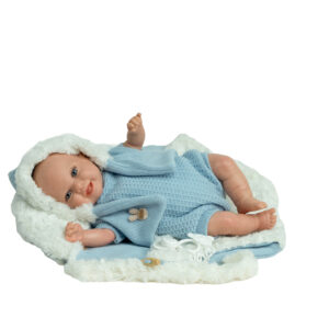 98218 REBORN ARIAS 35 CM MARCO AZUL C/SACO PORTABEBE