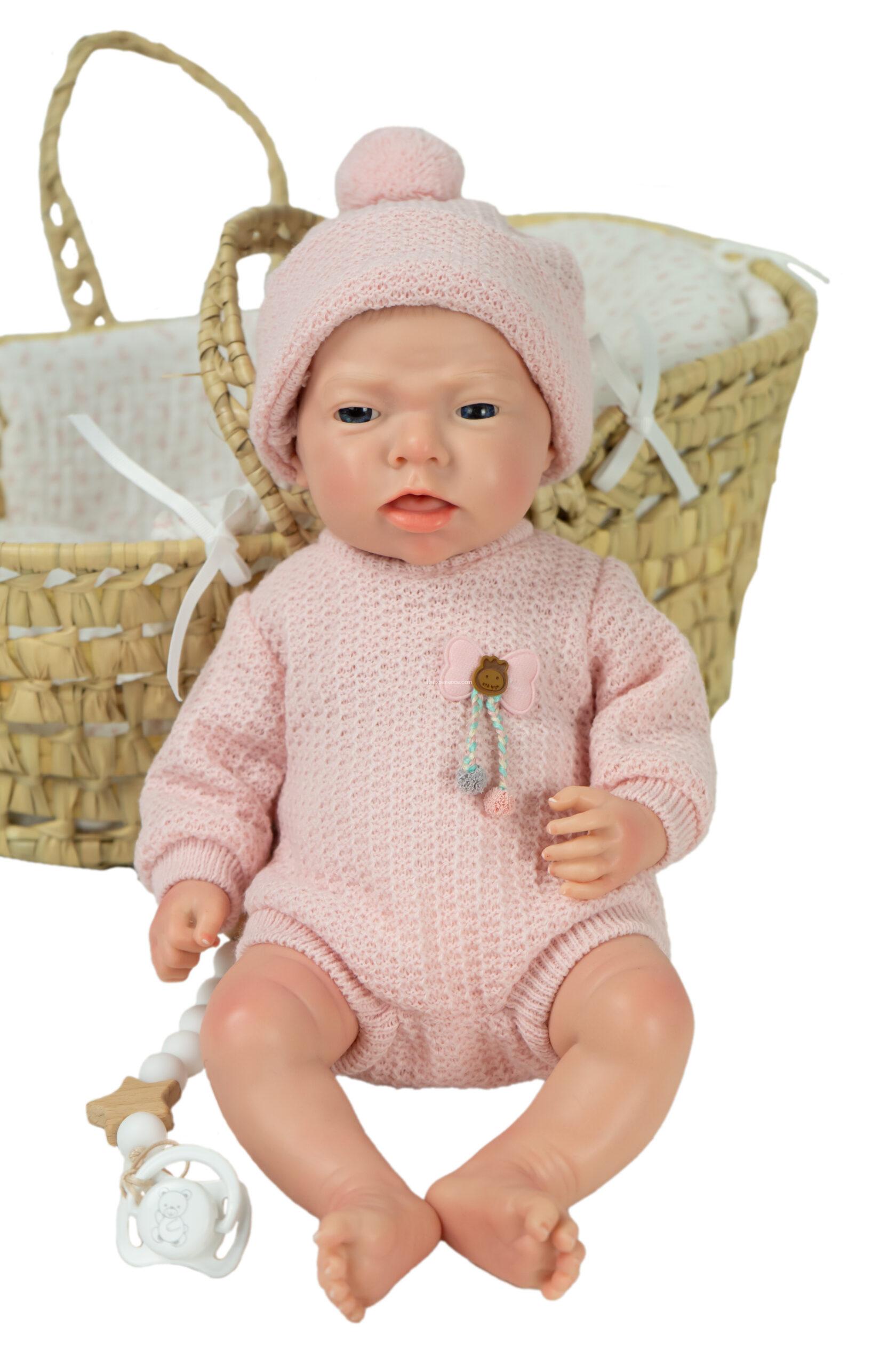 98230 REAL REBORN ARIAS ARLET 40 CM C/ CAPAZO MIMBRE // Spanish Design (Cuerpo Silicona, sexo niña) En Bolsa Tul - Imagen 10