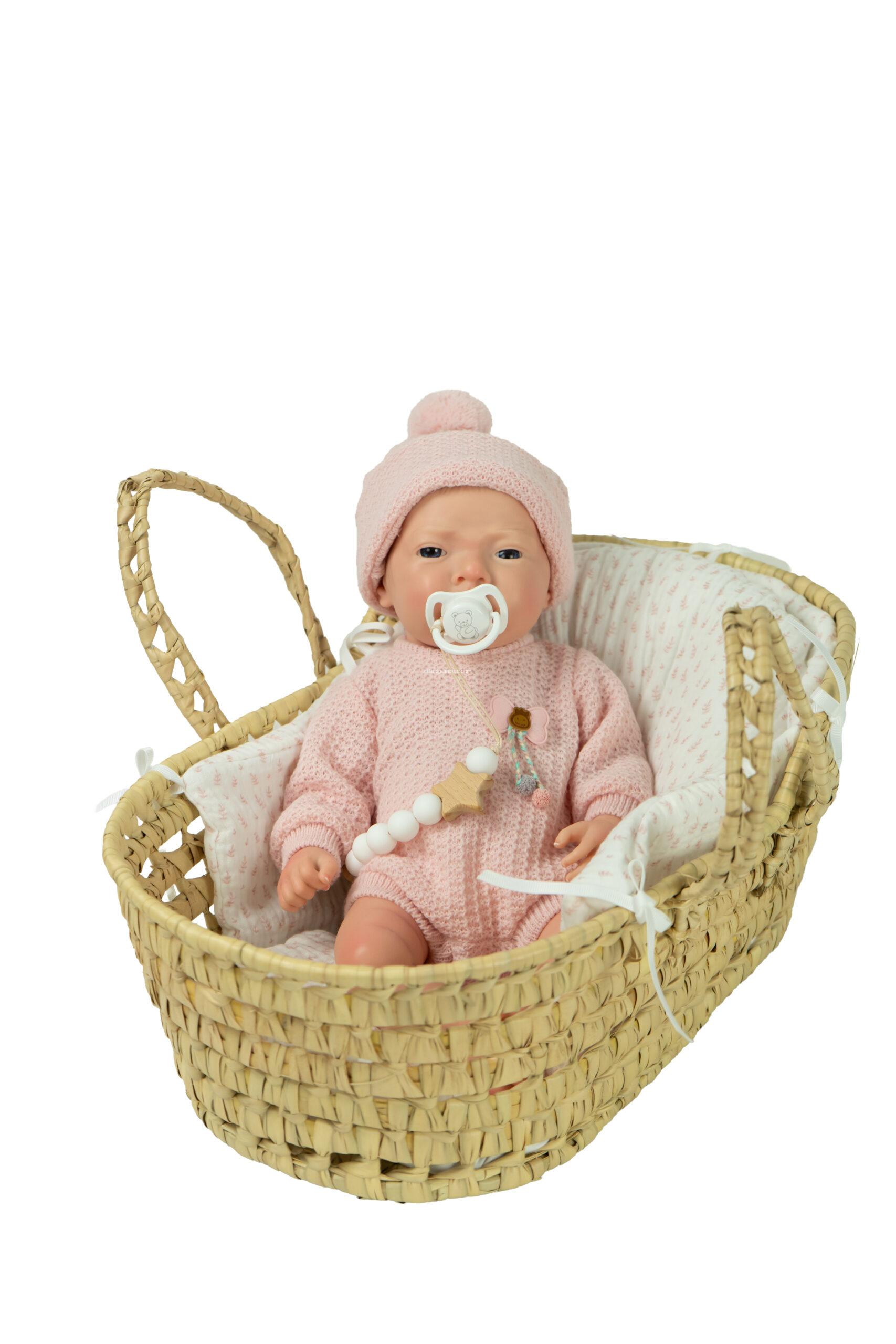 98230 REAL REBORN ARIAS ARLET 40 CM C/ CAPAZO MIMBRE // Spanish Design (Cuerpo Silicona, sexo niña) En Bolsa Tul - Imagen 12