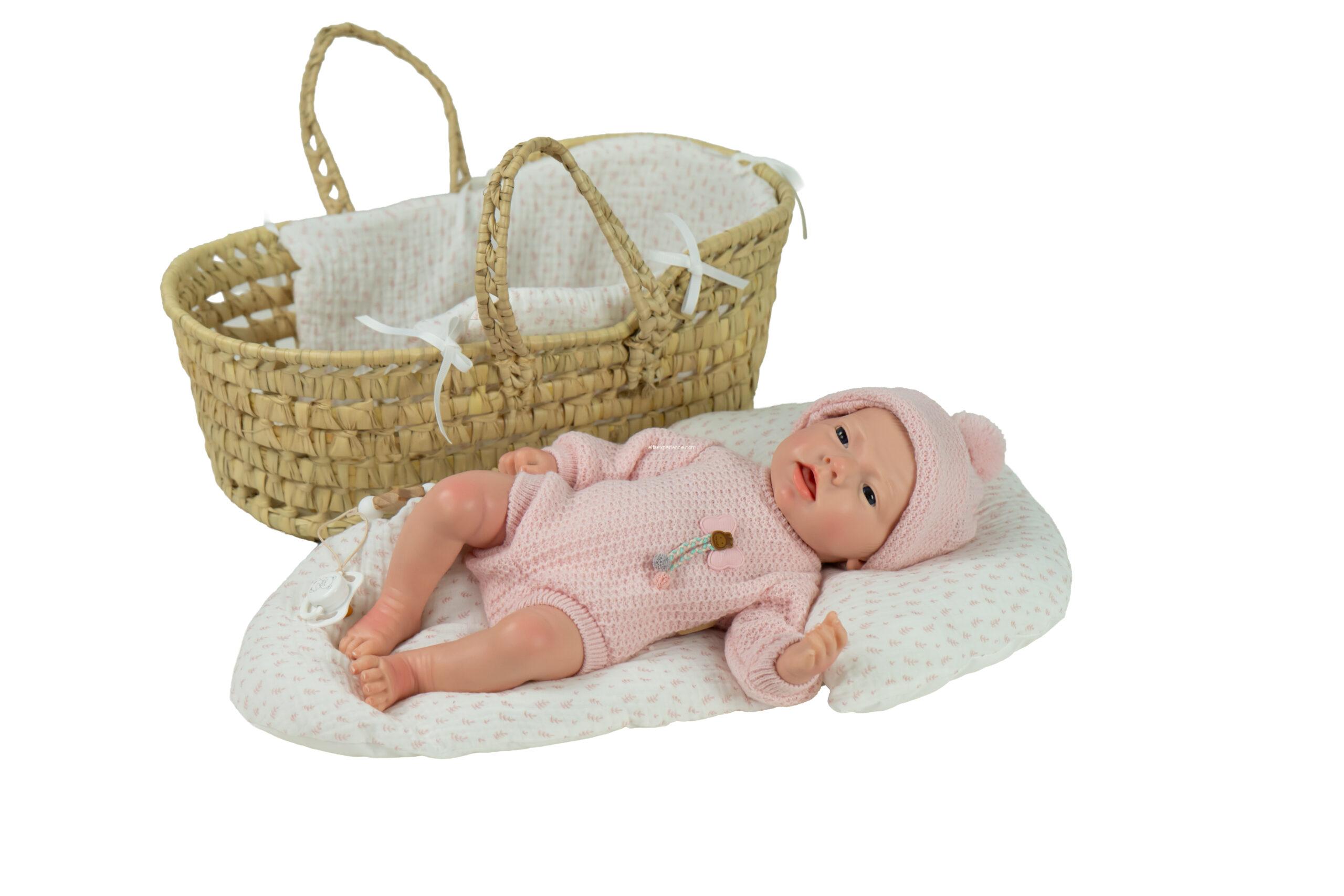 98230 REAL REBORN ARIAS ARLET 40 CM C/ CAPAZO MIMBRE // Spanish Design (Cuerpo Silicona, sexo niña) En Bolsa Tul - Imagen 14