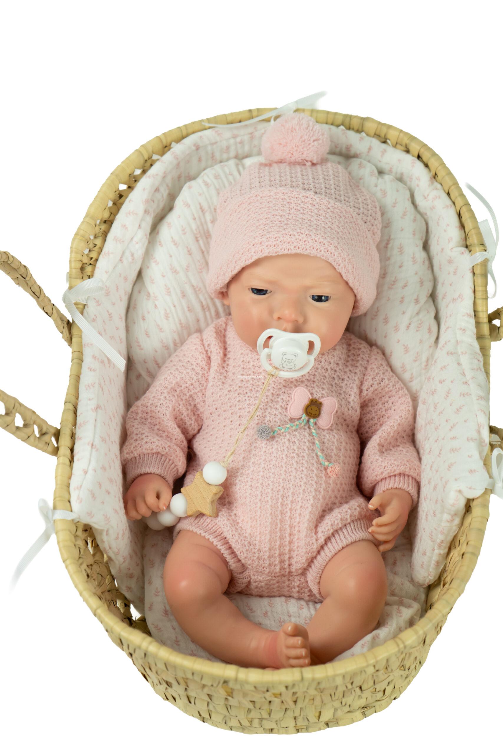 98230 REAL REBORN ARIAS ARLET 40 CM C/ CAPAZO MIMBRE // Spanish Design (Cuerpo Silicona, sexo niña) En Bolsa Tul - Imagen 2