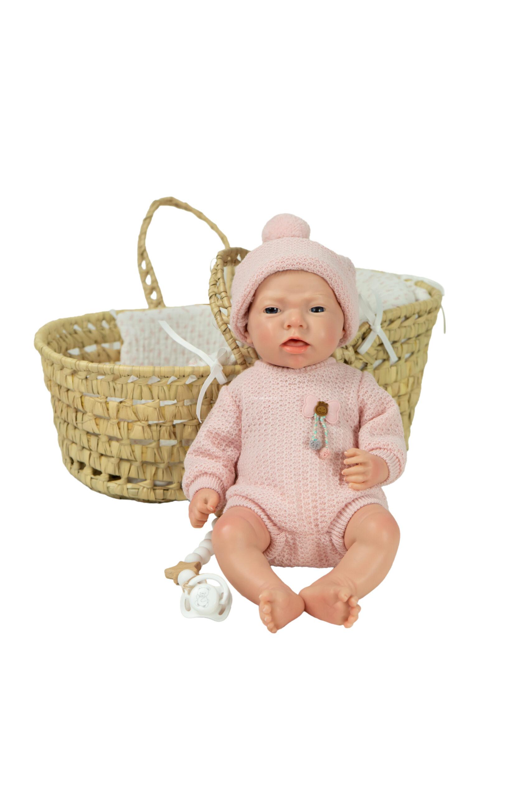 98230 REAL REBORN ARIAS ARLET 40 CM C/ CAPAZO MIMBRE // Spanish Design (Cuerpo Silicona, sexo niña) En Bolsa Tul - Imagen 9