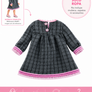 54687 Vestido Gris con Detalles Rosa para Muñecas 32 cm – Paola Reina